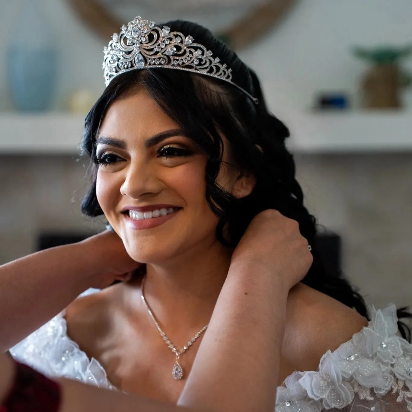Candid behind-the-scenes quinceañera moment captured by a Dallas quince photographer