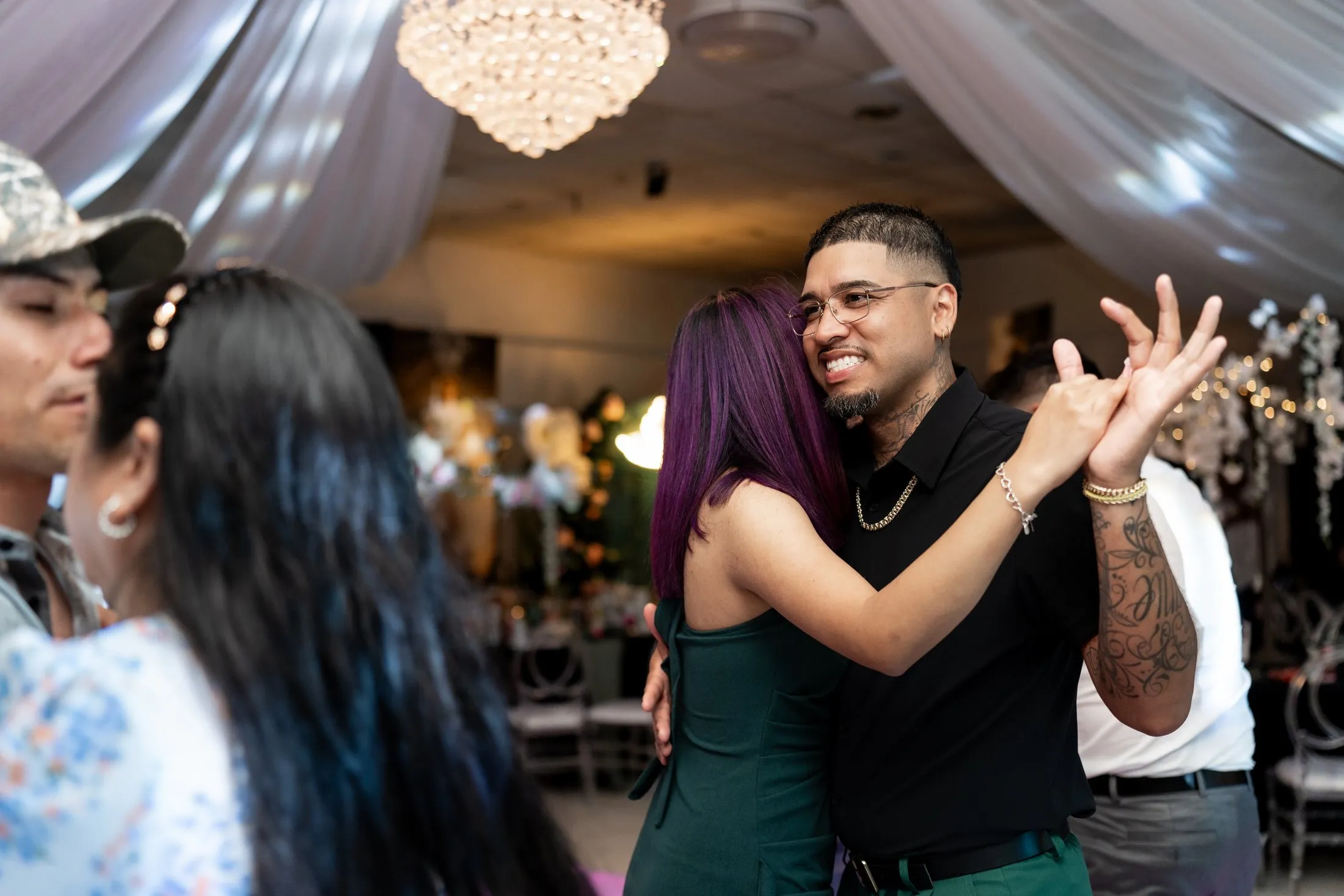 Guests dancing at a Sweet 16 party in the Dallas area