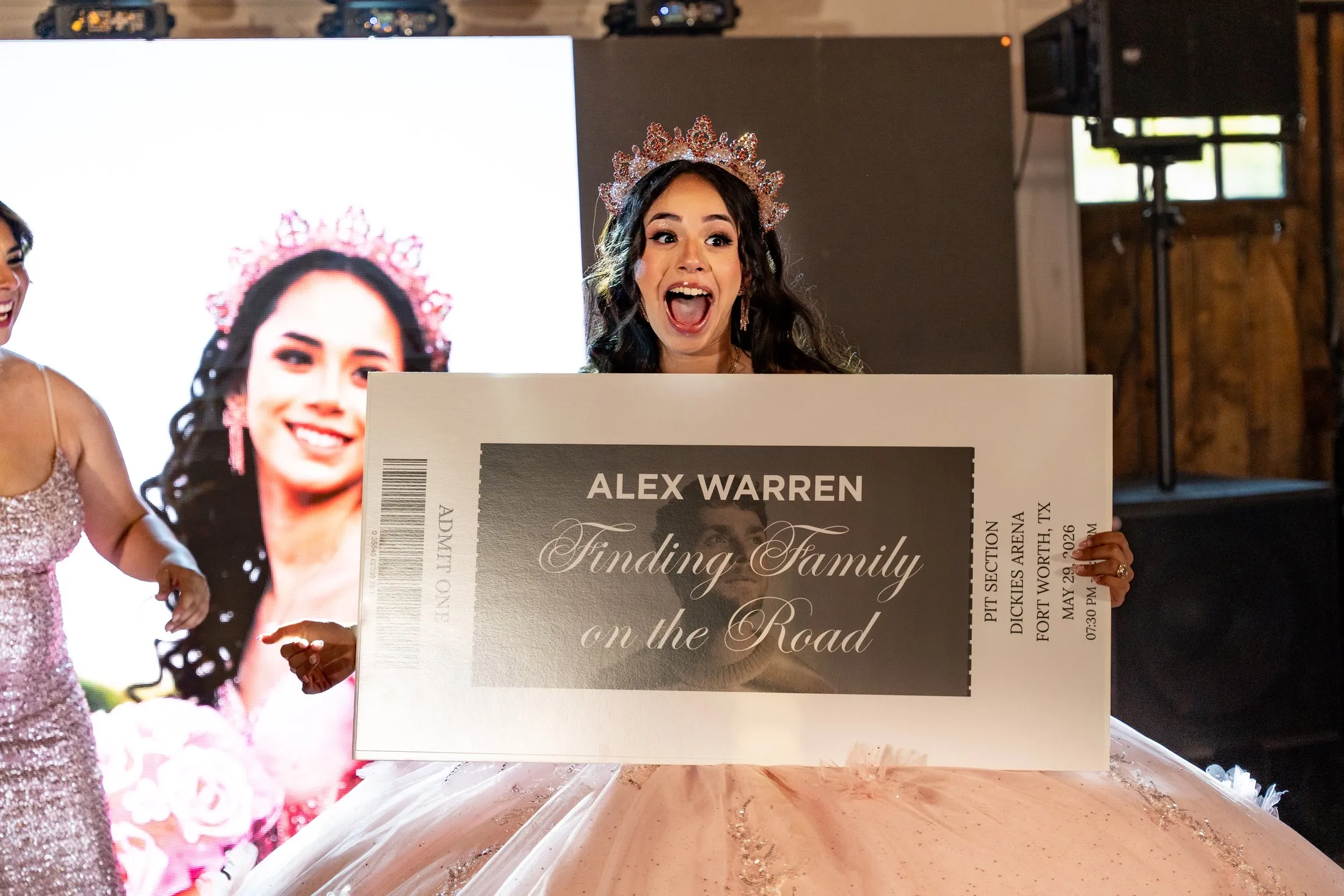 Quinceañera thrilled with her surprise concert tickets at Hidden Acres Ranch in Hudson Oaks