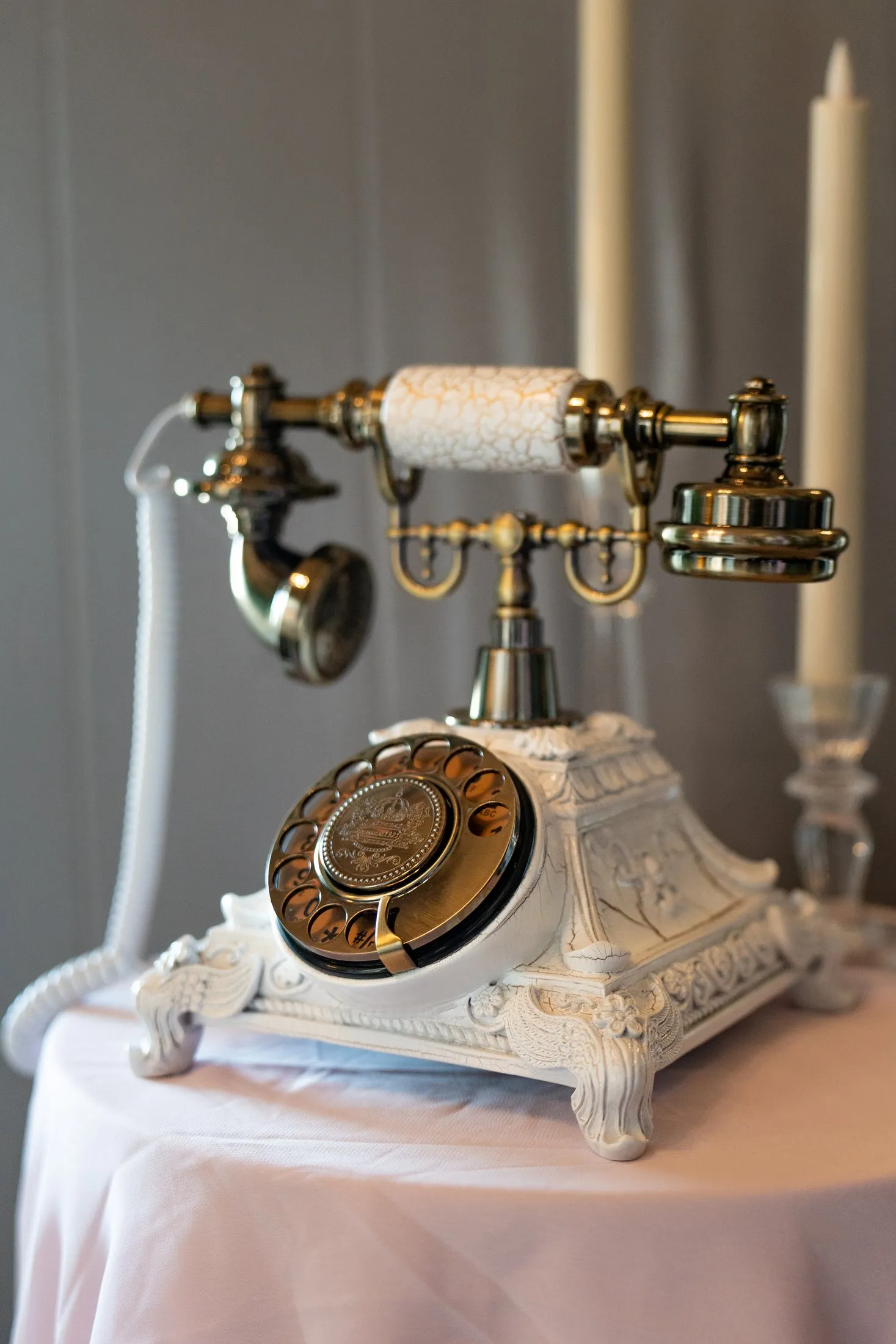 Vintage rotary phone audio guest book